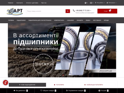Зображення сайту 203.com.ua