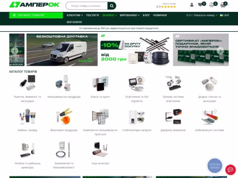 Зображення сайту amperok.com.ua