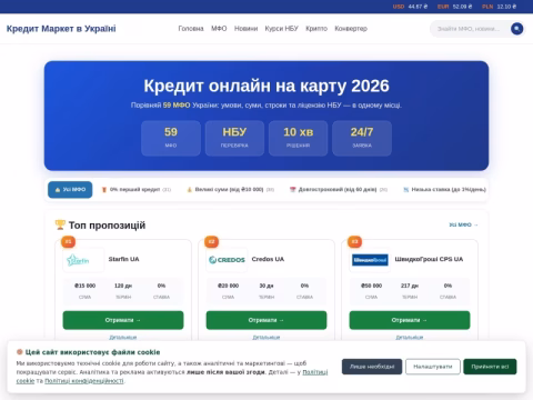 Зображення сайту creditmarket.in.ua