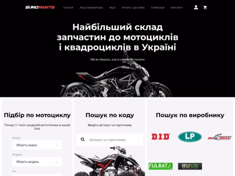 Зображення сайту europarts.com.ua