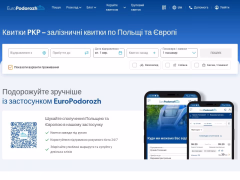 Зображення сайту europodorozh.com.ua