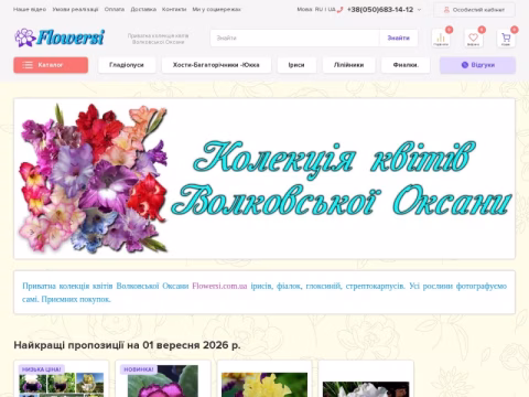 Зображення сайту flowersi.com.ua