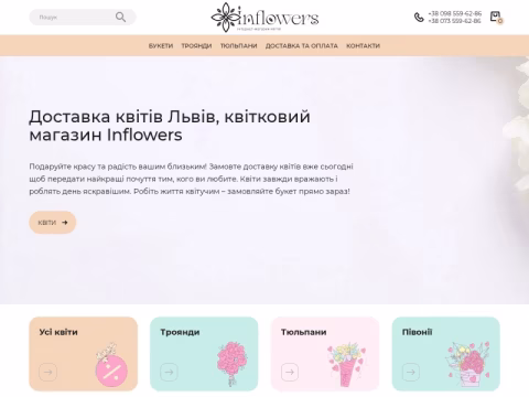Зображення сайту inflowers.lviv.ua
