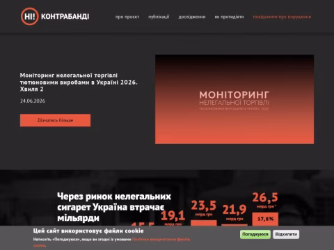 Зображення сайту nicontrabandi.org.ua