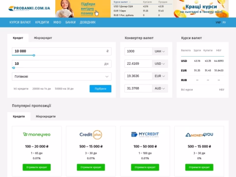 Зображення сайту probanki.com.ua