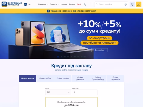 Зображення сайту skarb.com.ua