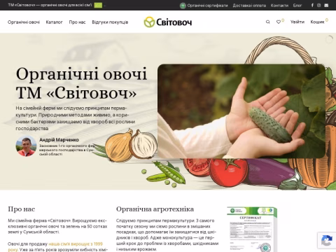 Зображення сайту svitovoch.ua