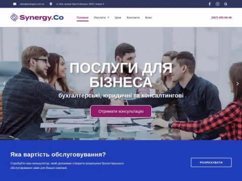 Зображення сайту synergyco.com.ua