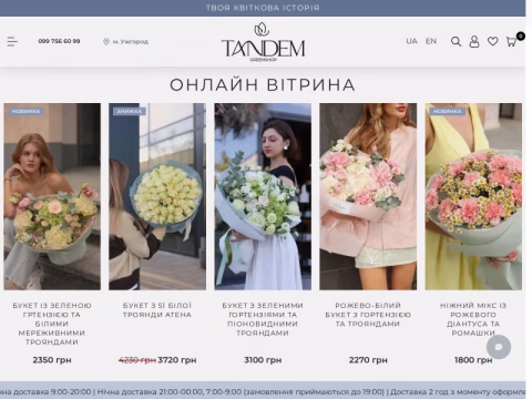 Зображення сайту tandem-greenshop.com.ua