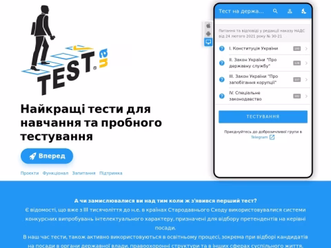 Зображення сайту test.ua