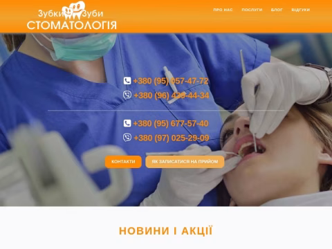 Зображення сайту zubki-zubi.com.ua